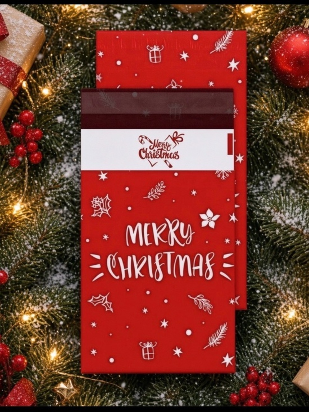 (10) 6x9 Christmas Poly Mailers